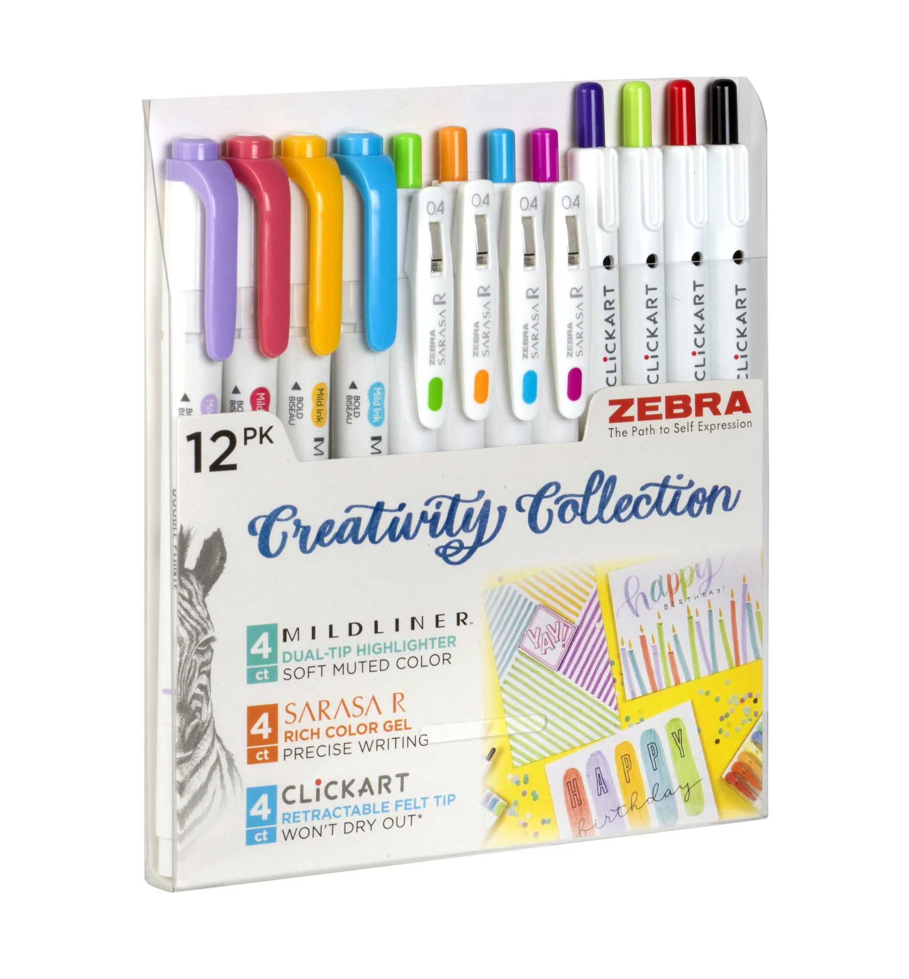 Creativity Collection Asst 12pk – Mildliner HL (4) + Sarasa R (4) + Clickart (4) - Image 4