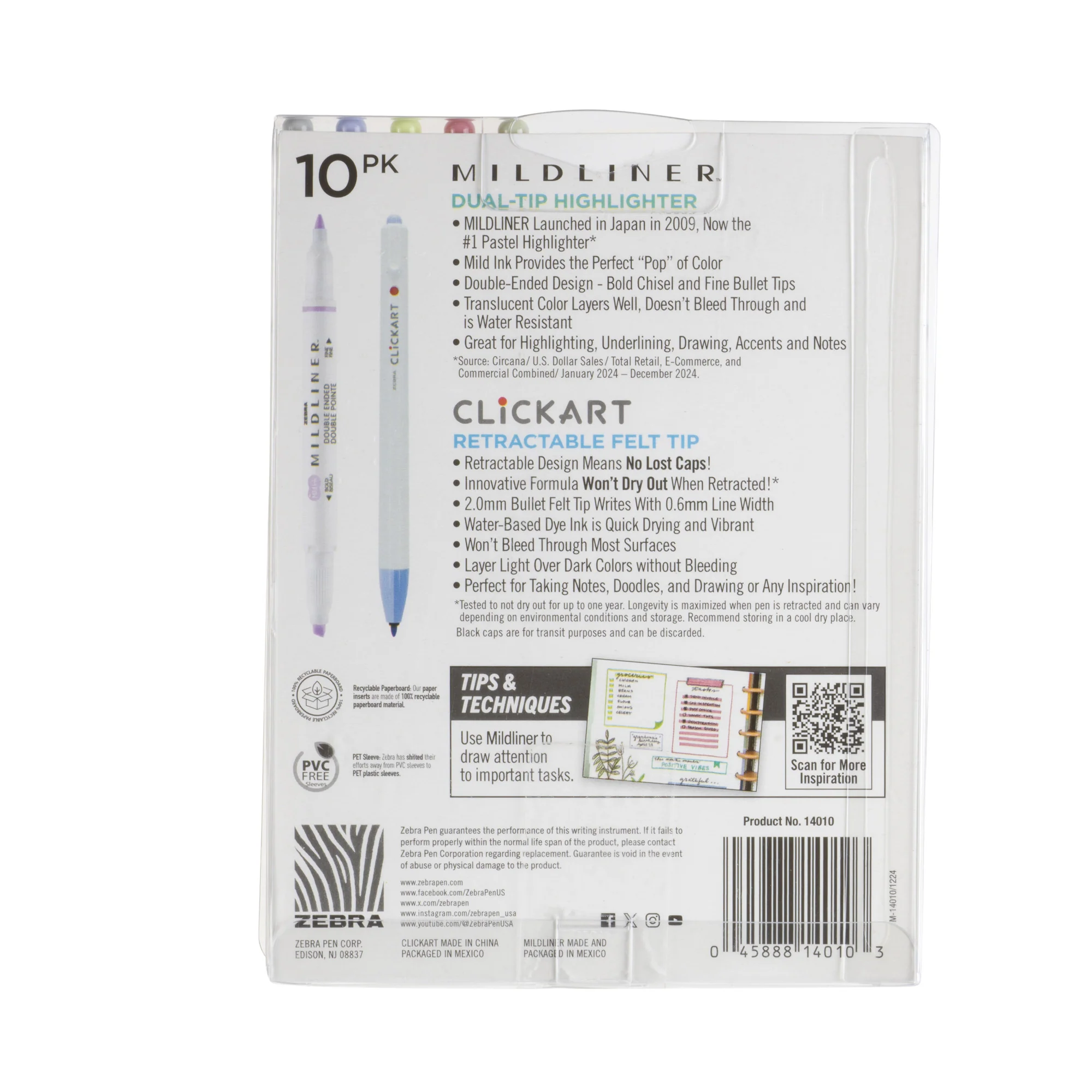 Journaling Set Asst 10pk - Mildliner HL (5) and Clickart (5) - Image 4