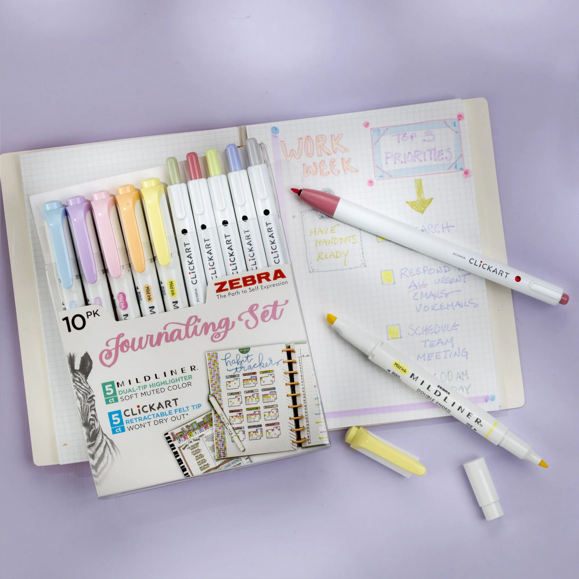 Journaling Set Asst 10pk - Mildliner HL (5) and Clickart (5) - Image 6