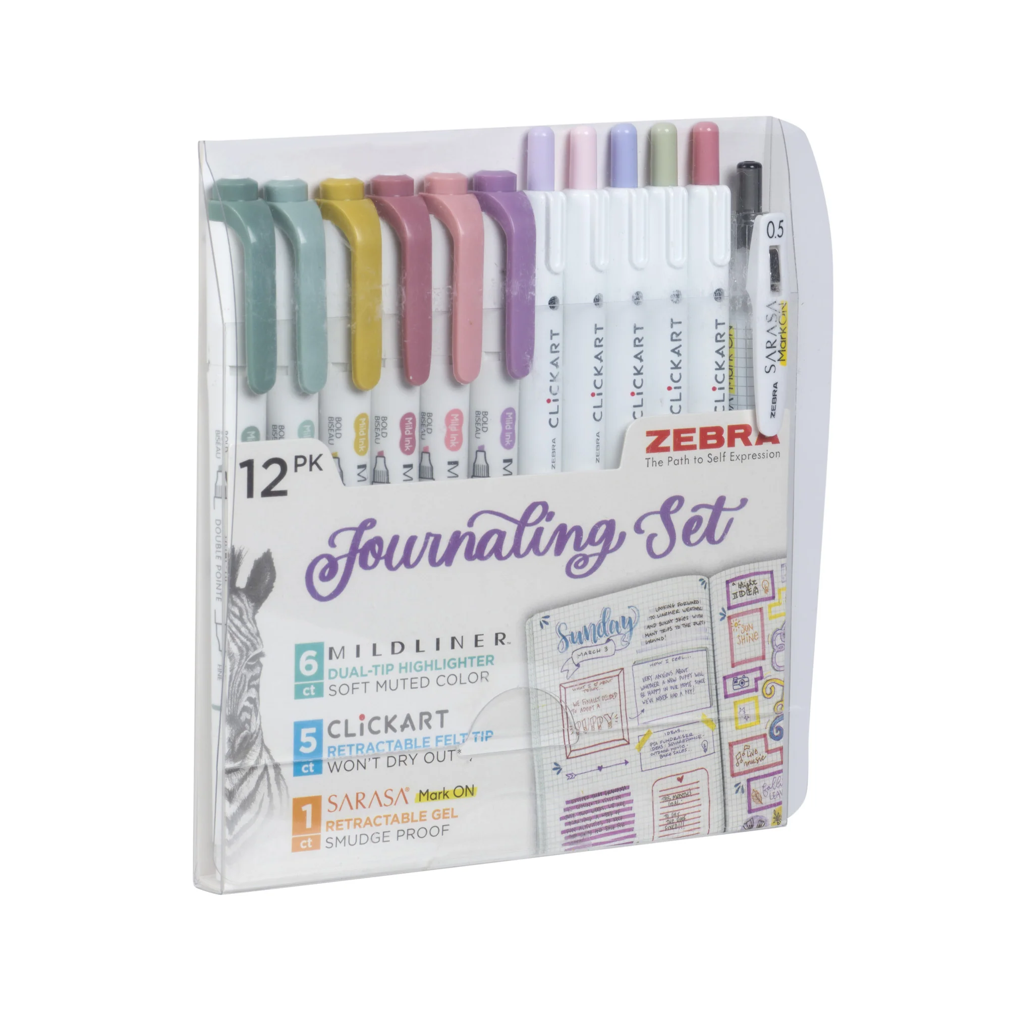 Journaling Set Asst 12pk – Mildliner HL (6) + Clickart(5) + Mark On (1) - Image 5