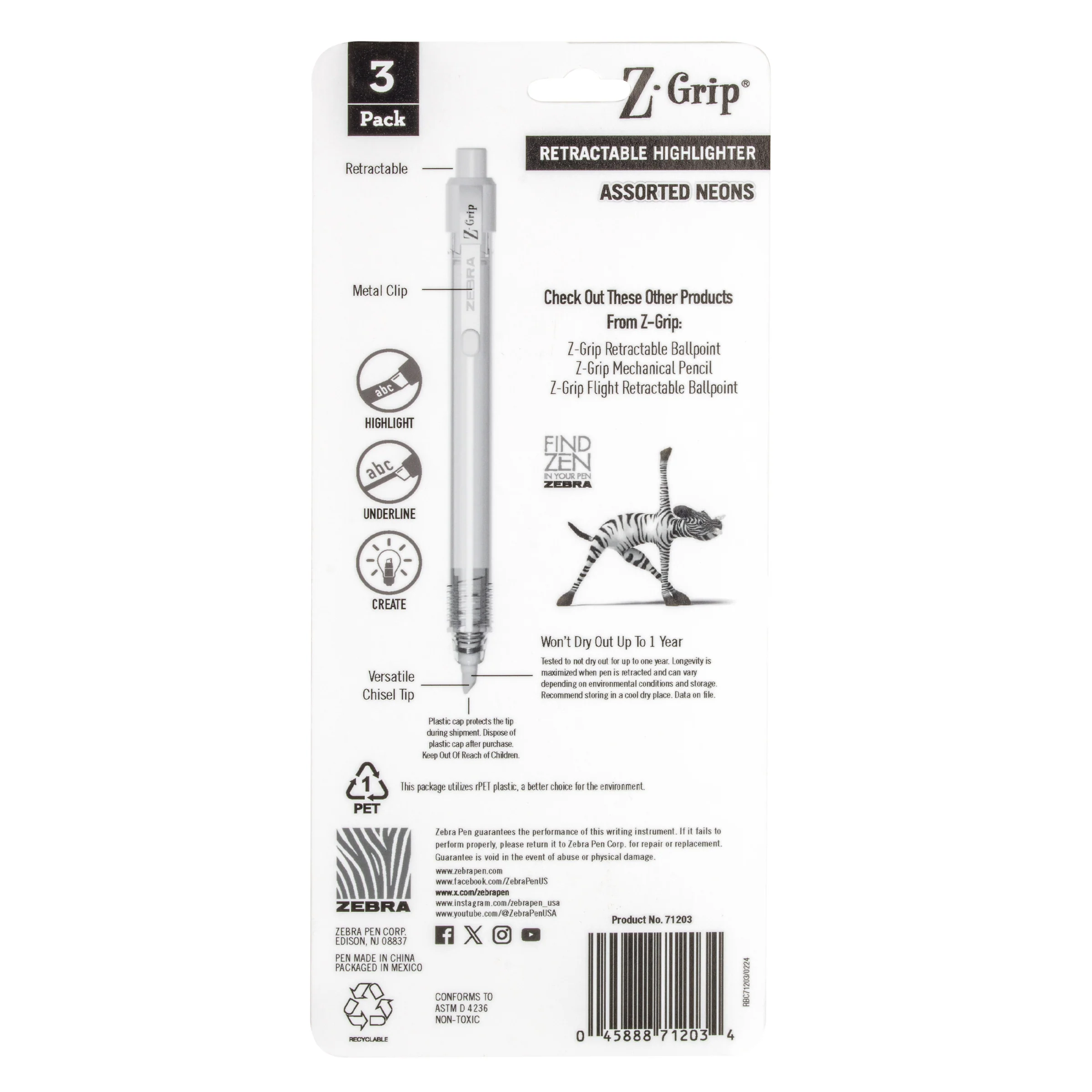 Z-Grip Retractable Highlighter - Image 5
